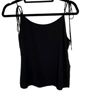 Levi's Womens Tie-Strap Flowy Round Neck Tank Top Sleeveless Blouse Black M NWOT